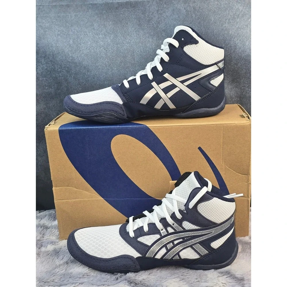 NWB Asics SZ 3.5Y Snapdown 4 GS Wrestling Shoes Midnight Pure Silver Kids